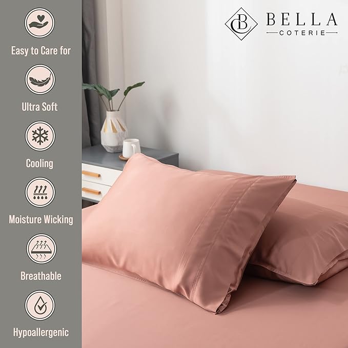 Bella Coterie | Luxury Bamboo Viscose King Size Pillowcase Set | 100% - Image 2