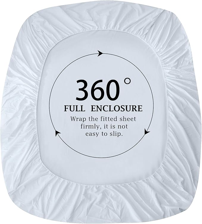 FreshCulture Pure Cotton Fitted Sheets King Size, 300 Thread Count Percale - Image 4