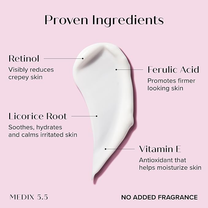 MEDIX Fragrance Free Firming Retinol Body Lotion + Brightening Vitamin C Cream - Image 3