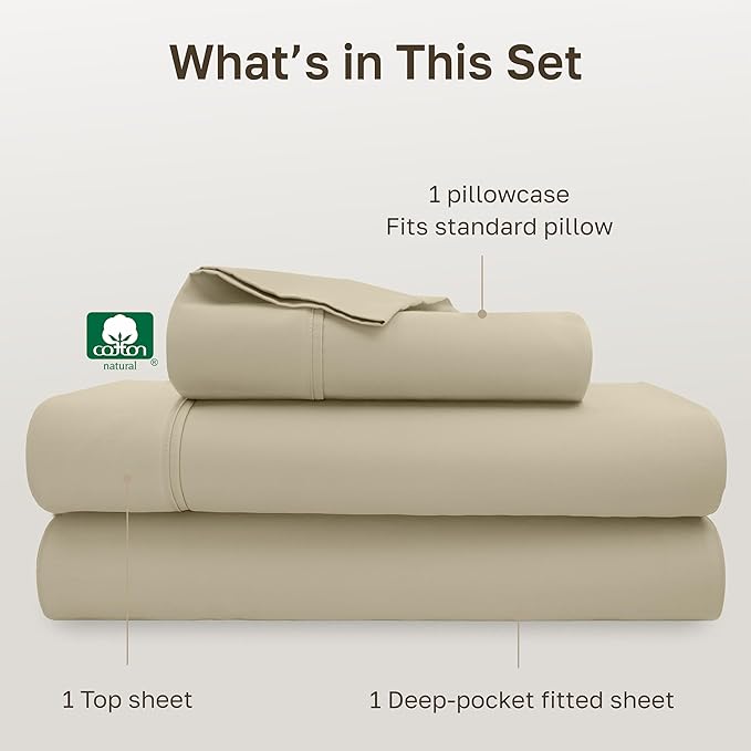 California Design Den Soft 100% Cotton Bed Sheets Twin Size Set, 400 Thread - Image 4