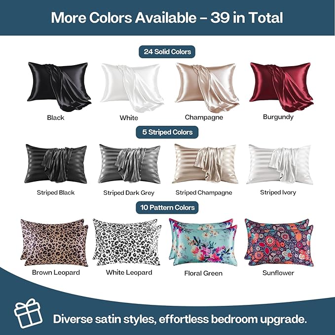 MR&HM Satin Pillowcase for Hair and Skin, Silk Satin Pillowcase 2 Pack - Image 7