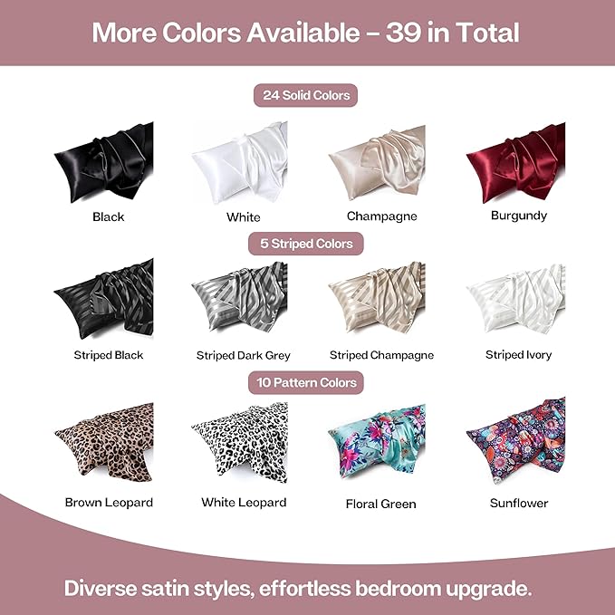 MR&HM Satin Body Pillow Cover, Soft and Breathable Body Pillow Case - Image 7