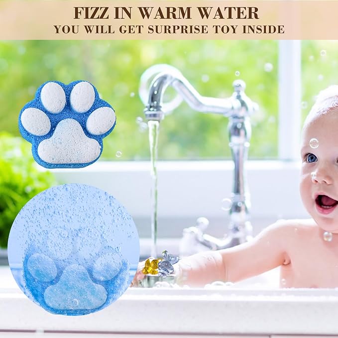 Paw Bath Bomb for Kids with Surprise Toys Inside, SPA Fizzy Bath Bomb Gift Set - Image 6