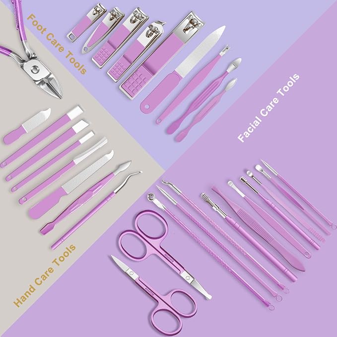 Manicure kit for Women Personal Nail Care Kit, 30 in 1 Professional Stainless - Image 3