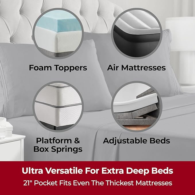 Mellanni Extra Deep Split King Sheets - Image 2