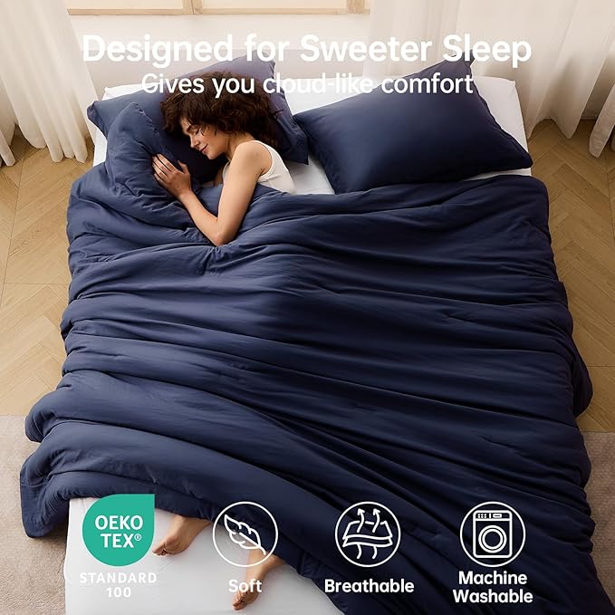 MUXHOMO Oversized King Comforter Sets, All Season Ultra Soft Down Alternative - Image 2