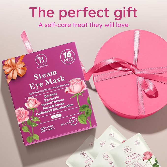16 Pack Rose Steam Eye Mask for Dryness, Strain & Relaxation, Heated Eye Mask - Image 7