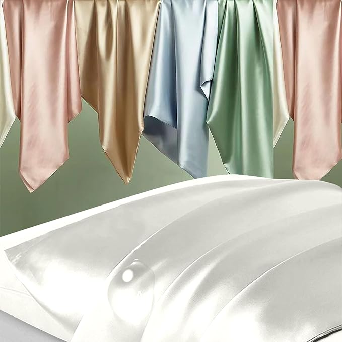 Silk Pillow Cases 2 Pack, Mulberry Silk Pillowcases Standard Set of 2, Anti Acne - Image 2