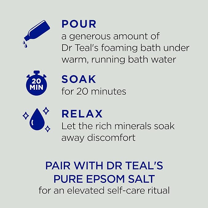 Dr Teal's Foaming Bath with Pure Epsom Salt, Cannabis Sativa Hemp Seed Oil - Image 3
