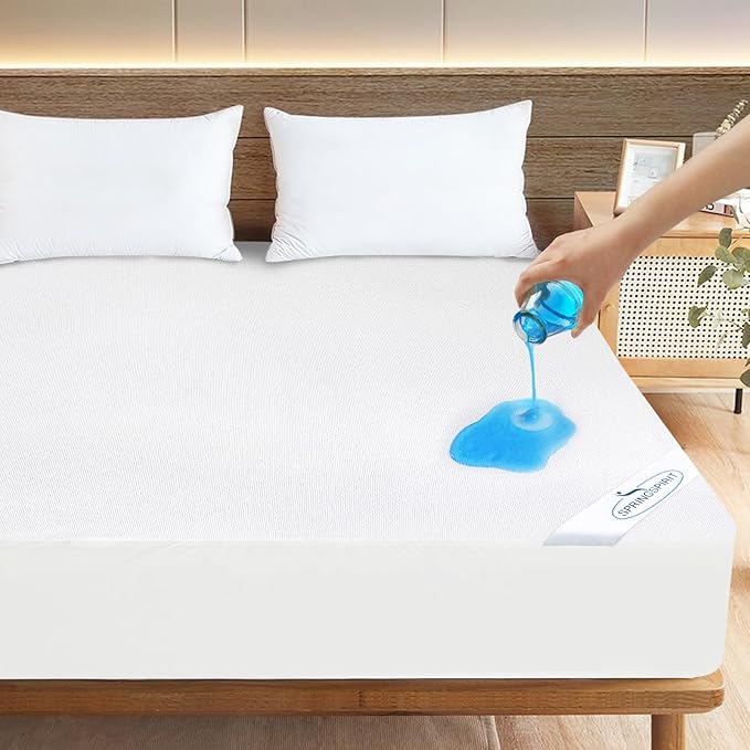 Twin Mattress Protector Waterproof Soft & Breathable Terry, Noiseless Twin by SpringspiritBedding