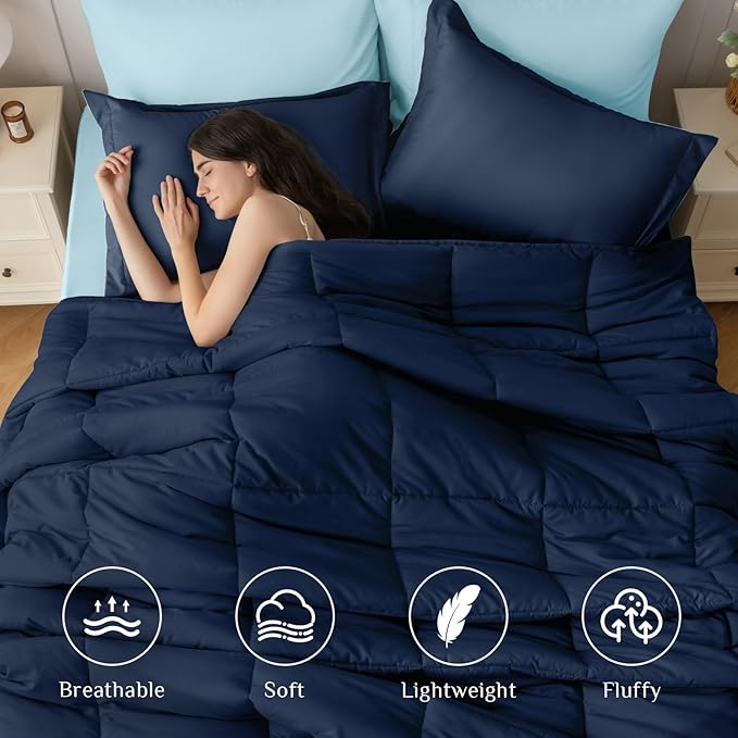 JOLLYVOGUE Full Comforter Set, Ultra-Soft Bed in a Bag Full Size 7 Pieces - Image 2