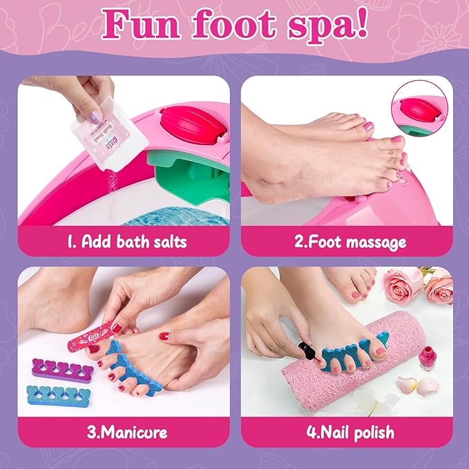 Kids Foot Spa & Nail Kit Set, Kids Spa Day Kit - Image 8