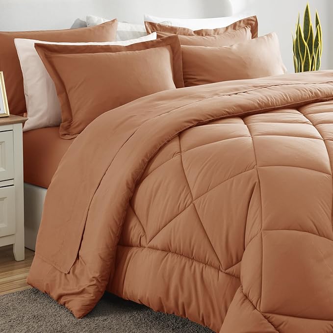 CozyLux Queen Comforter Set Pumpkin - Image 4