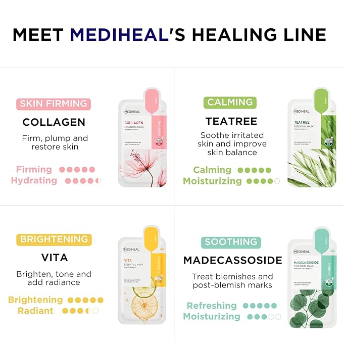 Mediheal Sheet Mask New Essential HERO 32 pack | Korean Skincare Facial Sheet - Image 2