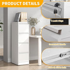 Reegangfa 4 Drawer File Cabinet with Lock, 18" D Metal Vertical Filing Cabinets, Steel File Storage Cabinets for Home Office, Hanging A4 Legal/Letter Size Narrow File Cabinet, Assembly Required
