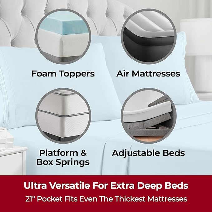 Mellanni Extra Deep Twin XL Sheets - Image 2
