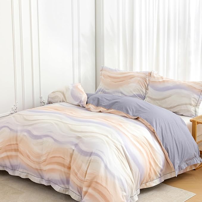 OAITE Duvet Cover Set Queen Size Floral Pattern Ultra Soft 100% Cotton Duvet - Image 5