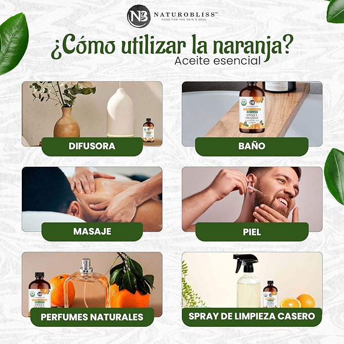 NaturoBliss Organic Sweet Orange Essential Oil, 100% Pure Therapeutic Grade - Image 5