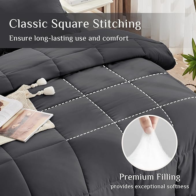 JOLLYVOGUE King Comforter Set, Ultra-Soft Bed in a Bag King Size 7 Pieces - Image 3