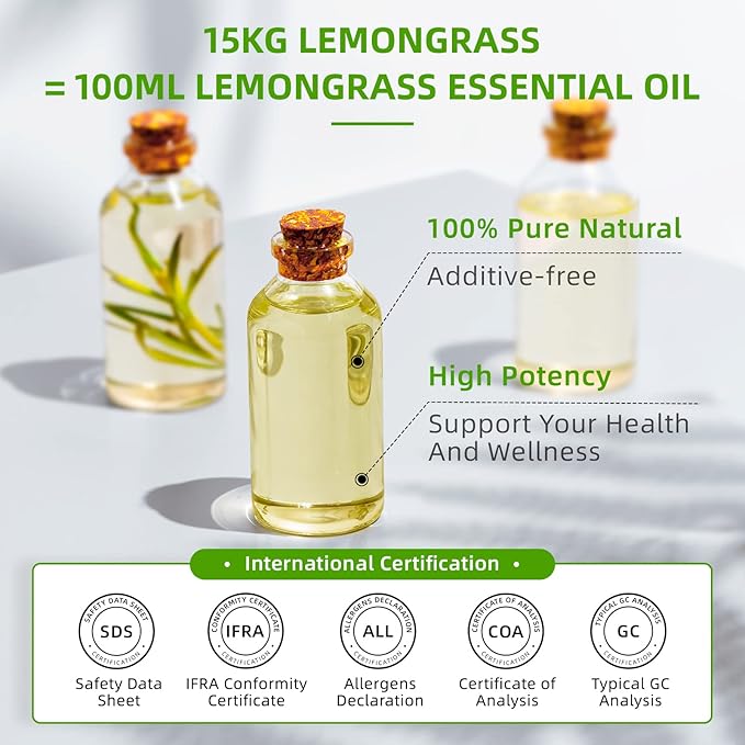 HIQILI 32 Fl Oz Lemongrass Essential Oil, 100% Pure Natural Undiluted Premium - Image 4