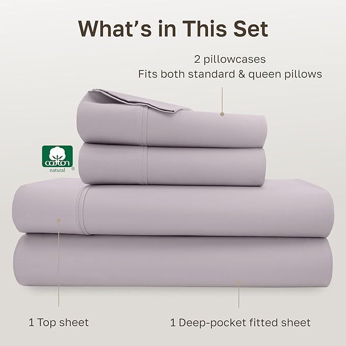 California Design Den Soft Queen Size 100% Cotton Sheet Sets, 400 TC Good - Image 4