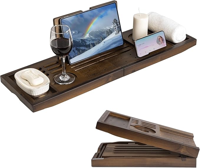 FLYJOE Wood Bathtub Tray Table - Image 8