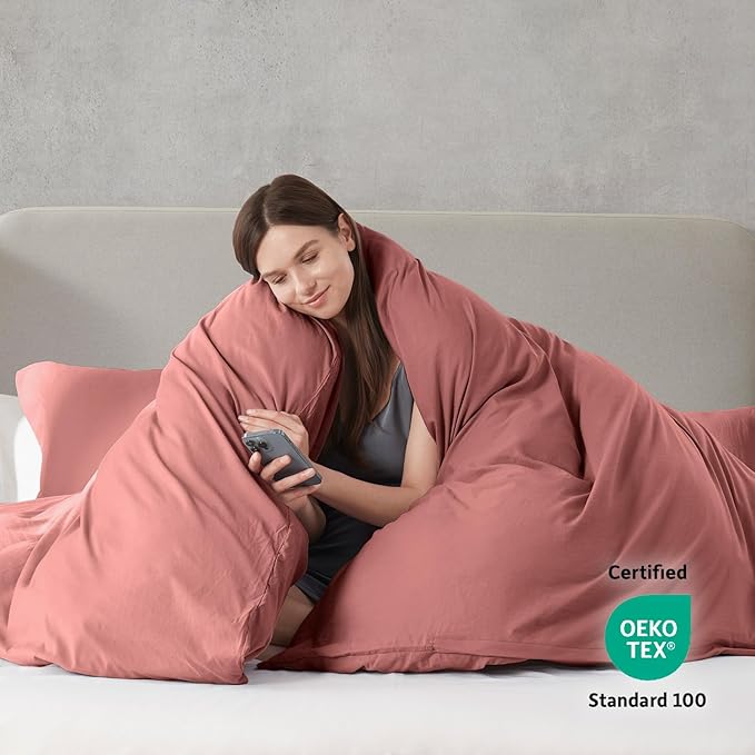 Nestl Pink Clay Duvet Cover King Size - Image 3