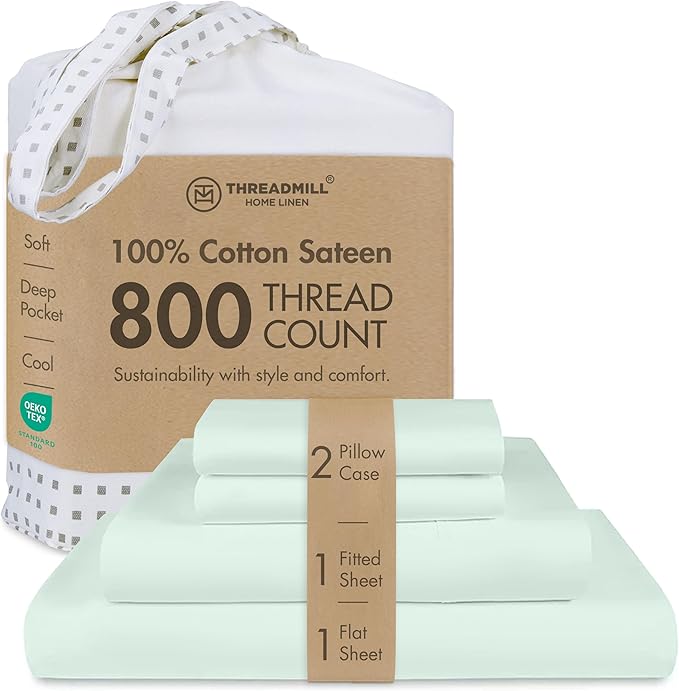 Threadmill Queen Sheet Set | 800 Thread Count Queen Bed Sheets by ThreadmillHomeLinen