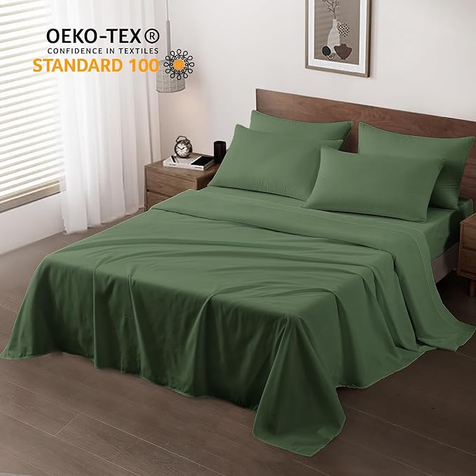 Maple&Stone Full Flat Sheet 6 Pack, Premium Soft & Breathable, Brushed - Image 2