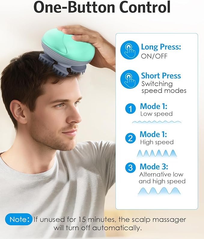 AMIR Electric Scalp Massager, Portable Head Massager - Image 4