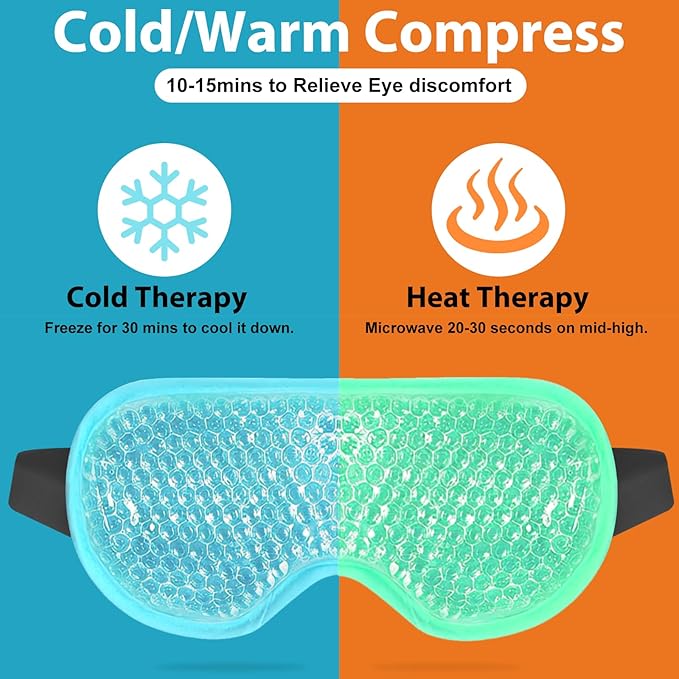 BeeVines Gel Eye Mask, 2 Pack Cooling Ice Masks - Image 4