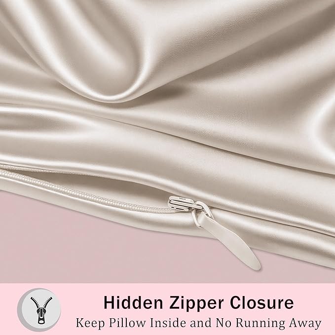 Mulberry Silk King Size Pillow Cases Set of 2, Ultra Smooth Soft Breathable - Image 3