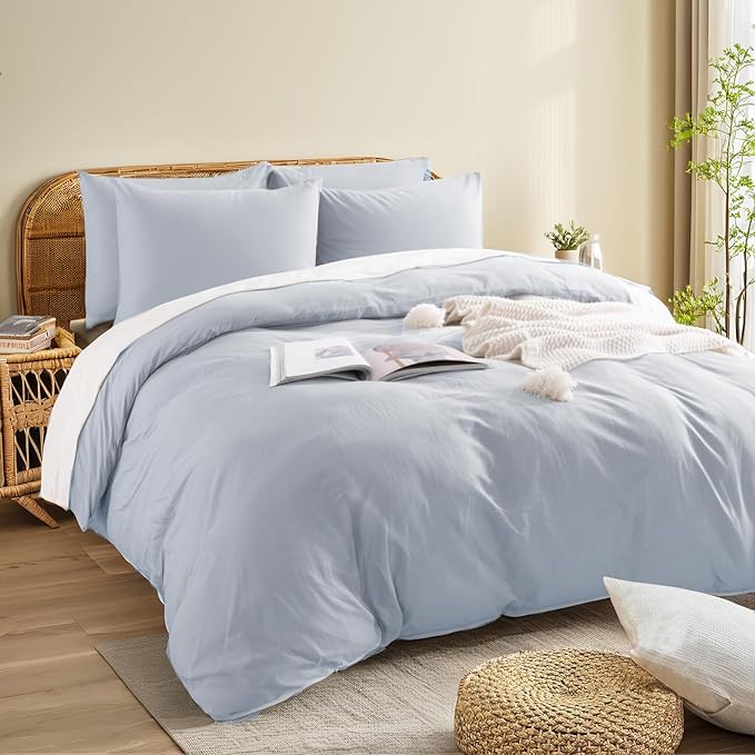 NEXHOME PRO King Duvet Cover Set, 100% Washed Cotton - Image 7