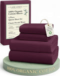 LANE LINEN 100% Organic Cotton Sheets Queen Size, Classic Percale Weave Fully by LaneLinen
