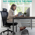 YEASHEIN Adjustable Foot Rest for Under Desk at Work, Velvet Under Desk Footrest with Metal Frame, Padded Foot Stools for Under Office Desk, Ergonomic Leg Rest for Desk Chair, Car, Computer - Gray