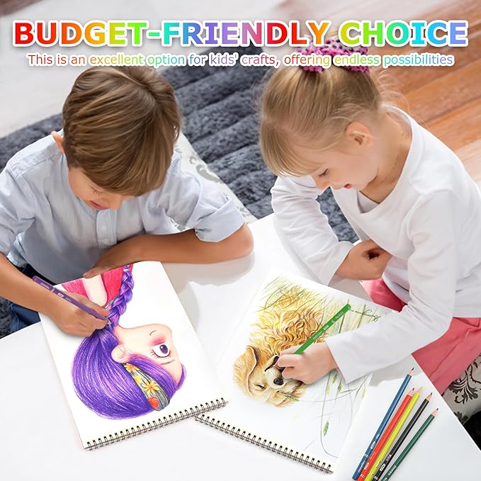 9" x 12" Sketch Book for Kids Adults, 1-Pack 50 Sheets Spiral Bound Art Sketchbook, Acid Free Artist Drawing Paper Pad for Beginners Artists, Kids Travel Essentials, Gifts for 6-14 Year Old Girl