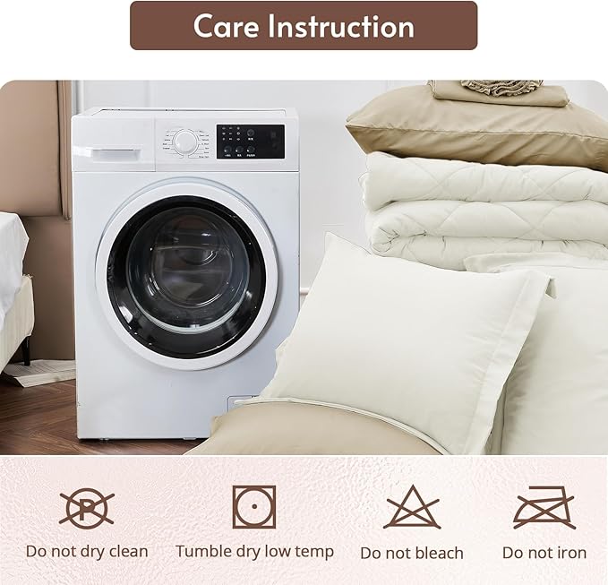 MUXHOMO 7 Pieces Queen Comforter Set, Reversible Bed in a Bag Queen Size - Image 9