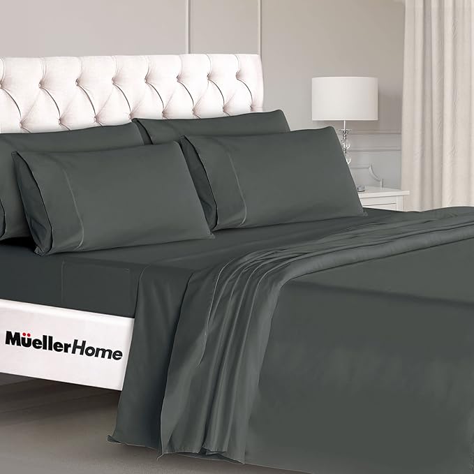 Mueller Ultratemp King Size Sheets Set, Super Soft 1800, 6 Piece, Deep Pocket - Image 9