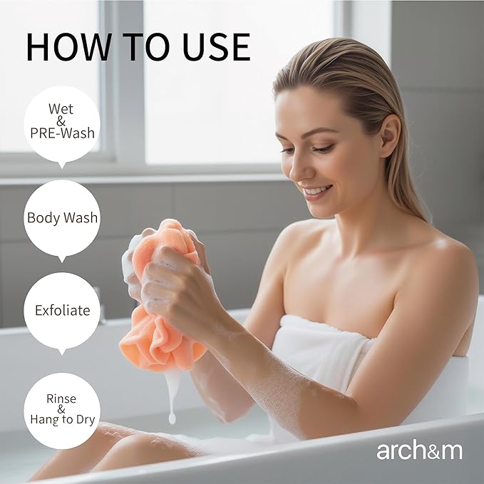 ARCH&M 3 Pack Exfoliating Towel - Image 5