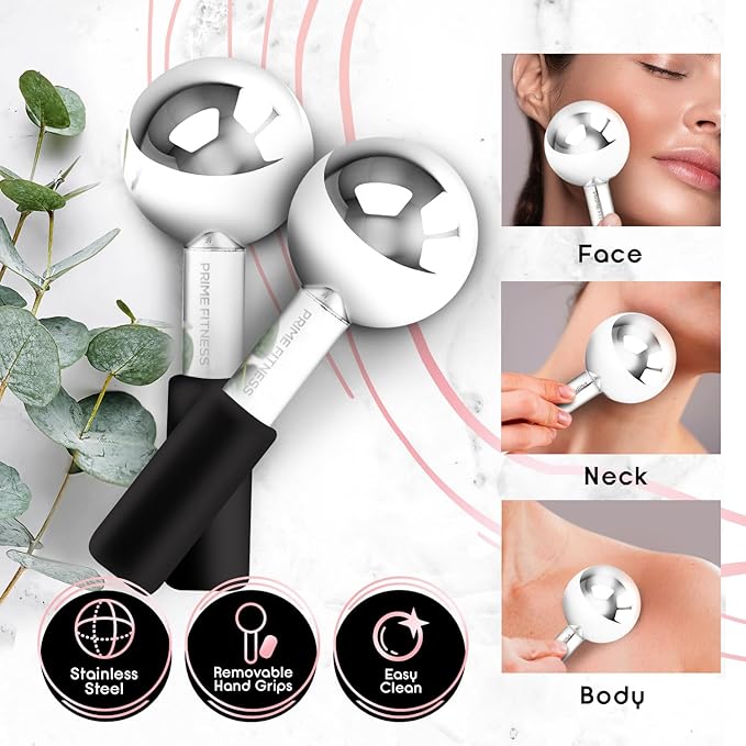 Ice Globes for Facials | Unbreakable Steel Cooling Roller | Cryo Sticks for - Image 2