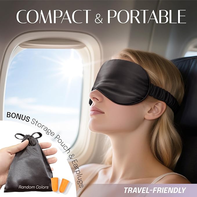 OLESILK Silk Sleep Mask, 100% Mulberry Silk Eye Mask - Image 5