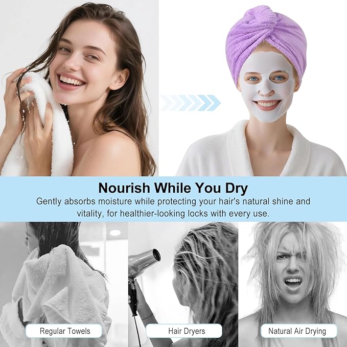 Microfiber Hair Drying Towel Wrap - Image 4