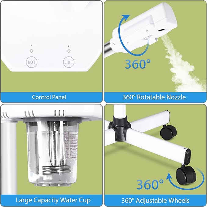 2 in 1 Facial Steamer 5X Magnifying Lamp - Image 9
