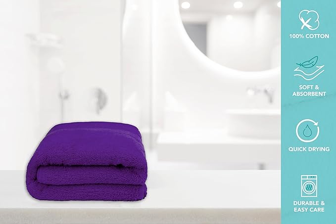 Medium Bath Towels Bulk Set of 12 – 100% Cotton Terry – 24" x 48" – Quick Dry - Image 7