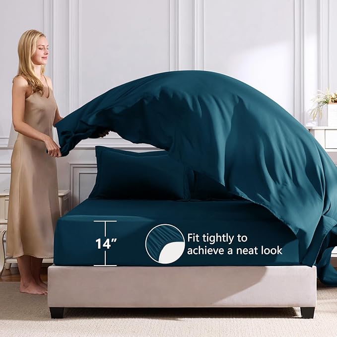 CozyLux Queen Comforter Set Lyons Blue - Image 5