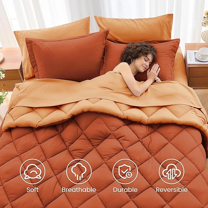 MUXHOMO 5 Pieces Twin XL Comforter Set, Reversible Bed in a Bag Twin XL Size - Image 6