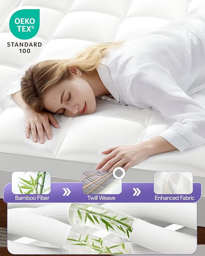 ChiXpace Dual Layer Memory Foam Twin XL Mattress Topper - Image 3