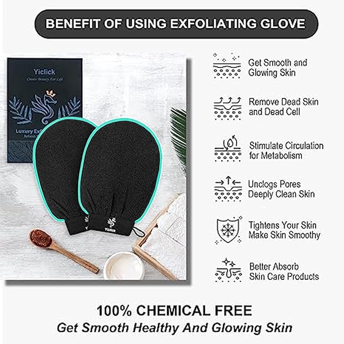 Exfoliating Gloves 2 Pcs, Exfoliating Body Scrubber - Image 4