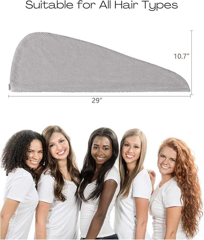 ROLSHOL Extra Large 4 Pack Microfiber Hair Towel Wrap - Image 2