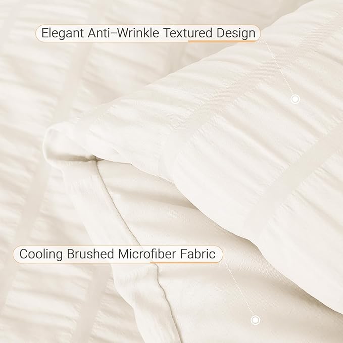 MUXHOMO 5 Pieces Twin XL Comforter Set, Seersucker Bed in a Bag Twin XL Size - Image 6